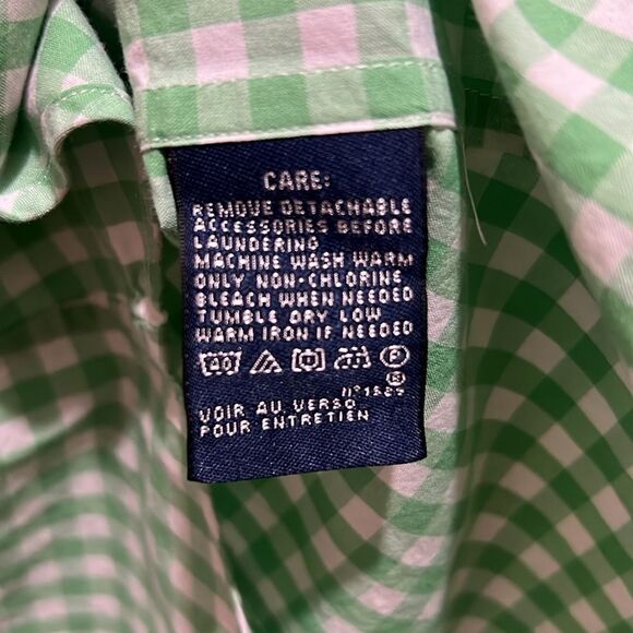 Ralph Lauren Sport Boys 6 Green White Gingham Button Up Shirt New w/o Tags! - Picture 5 of 7